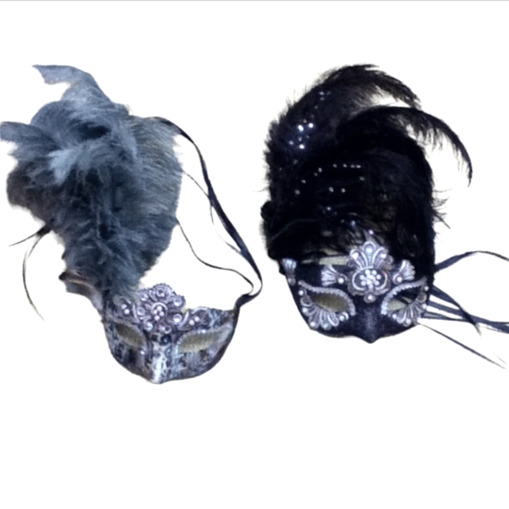 Custom Handmade Masquerade Mask - Black - Picture 2 of 11